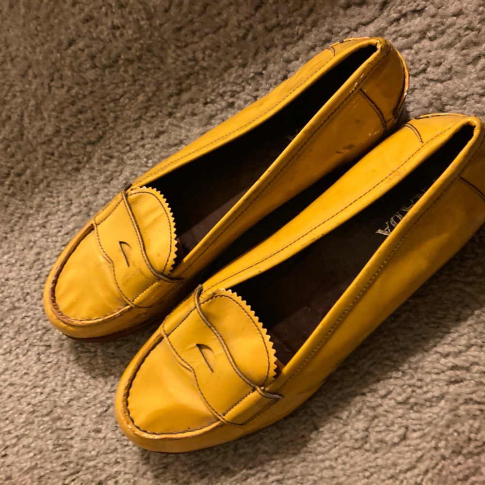 Yellow women’s size 40 Prada loafers